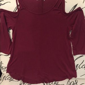 Ladies long sleeve cut out top
